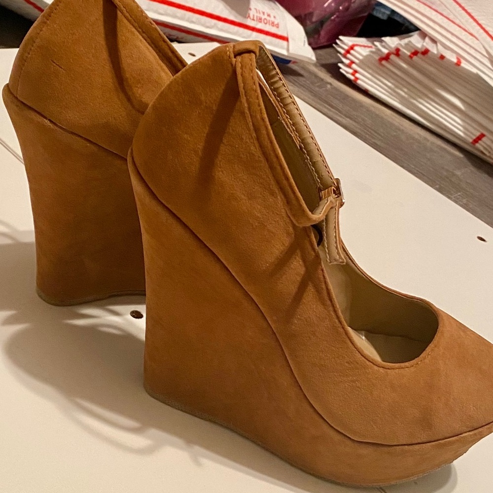 Delicacy Wedged Heels with Ankle Straps *NWOB